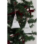 Beige & Stone Yılbaşı El Yapımı Seramik 2 Li Çam Ağacı Süsü Joy Wish