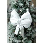 Beige & Stone Yıllbaşı Ağaç Süs Noel Beyaz Fiyonk 30x35 Cm Küçük