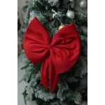 Beige & Stone Yıllbaşı Ağaç Süs Noel Kırmızı Fiyonk 30x35 Cm Küçük