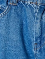 Beli Lastikli Yüksek Bel Düğmeli Mom Jean Pantolon