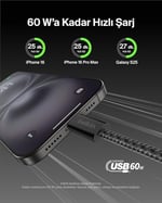 Belkin 2'li Örgülü USB-C - USB-C Kablo, 1,5 m, 60 W – Yumuşak, Esnek ve Hızlı Şarj Kablosu, iPhone 17 ve 16 Serisi, Galaxy S25, Pixel 10, iPad Pro ve Daha Fazlasıyla Uyumlu, Siyah