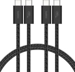 Belkin 2'li Örgülü USB-C - USB-C Kablo, 1,5 m, 60 W – Yumuşak, Esnek ve Hızlı Şarj Kablosu, iPhone 17 ve 16 Serisi, Galaxy S25, Pixel 10, iPad Pro ve Daha Fazlasıyla Uyumlu, Siyah