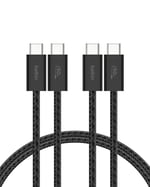 Belkin 2'li Örgülü USB-C - USB-C Kablo, 1,5 m, 60 W – Yumuşak, Esnek ve Hızlı Şarj Kablosu, iPhone 17 ve 16 Serisi, Galaxy S25, Pixel 10, iPad Pro ve Daha Fazlasıyla Uyumlu, Siyah