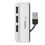 Belkin 4 USB-A Girişli HUB, USB 2.0, Seyahat Boy, Siyah