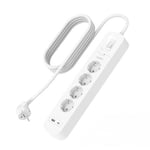 Belkin 4'lü çoklu priz, yüksek gerilim korumalı, duvara montaj, 4 priz, 2 m güç kablosu, yeşil ışıklı gösterge, hızlı şarj için USB C - Seçenekler: 4 plugg, 8 plugg, 6 plugg, USB-A + USB-C, Çift USB-C