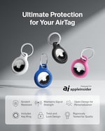 Belkin AirTag anahtarlık kılıfı (Air Tag için güvenli tutucu koruyucu kılıf, çizilmeye karşı korumalı aksesuar), 2'li paket, mavi