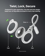 Belkin AirTag için Anahtarlıklı Kılıf - Beyaz - Seçenekler: 2'li paket, Karabina, Kart Ekleme, Kayış...
