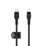 Belkin BoostCharge Pro Flex örgülü USB-C/Lightning kablosu, 1 m, MFI sertifikalı, 20 W, hızlı şarj için, PD Power Delivery ile, iPhone 14/14 Plus, 13, 12, Pro, Max, mini gibi  - Seçenekler: 1M, 2M, 3M