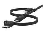 Belkin Evrensel Kablo (3'ü 1 arada USB-C, Lightning, Micro-USB Şarj Kablosu) Akıllı Telefonları, Tabletleri, Güç Bankalarını ve daha fazlasını şarj edin (3,3 ft/1 m)
