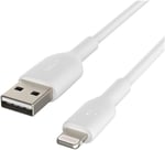 Belkin Lightning Kablosu (iPhone, iPad, AirPod'lar için Boost Charge Lightning - USB Kablosu) MFi Sertifikalı iPhone Şarj Kablosu (1 m, Beyaz