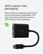 Belkin RockStar USB-C Şarj Adaptörlü 3,5 mm Ses, iPad Pro, Galaxy, Note, Google Pixel, LG G6, Sony Xperia, OnePlus ve Daha Fazlası ile Uyumlu USB-C Ses Adaptörü - Siyah