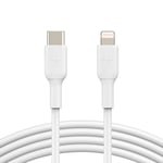 Belkin USB-C'den Lightning Kablosuna (iPhone 14 ve önceki modeller için; MFi sertifikalı Boost Charge USB-C kablosu; Beyaz, 2 m)