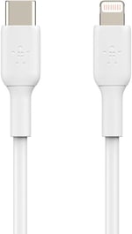 Belkin USB-C'den Lightning Kablosuna (iPhone 14 ve önceki modeller için; MFi sertifikalı Boost Charge USB-C kablosu; Beyaz, 2 m)