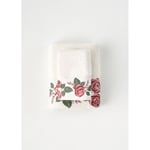 Bella Maison %100 Pamuk Rose Baskılı El Havlusu Krem (30x50 Cm) Krem