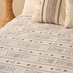 Bella Maison Anchal Pamuklu Çift Kişilik Baskılı Pike Antrasit (200x220 Cm) Antrasit