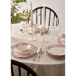 Bella Maison Catherine New Bone Porselen 24 Parça 6 Kişilik Yemek Takımı Kırmızı Kırmızı