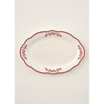 Bella Maison Catherine New Bone Porselen Sunum Tabağı Kırmızı (35,5 Cm) Kırmızı