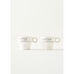 Bella Maison Coffeeaholic Seramik Espresso 2'li Set Siyah (105 Cc) Siyah