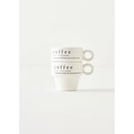 Bella Maison Coffeeaholic Seramik Espresso 2'li Set Siyah (105 Cc) Siyah