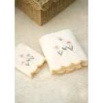 Bella Maison Daisy Scallop Kenar Yüz Havlusu Bej (50x90 Cm) Bej