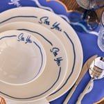 Bella Maison Marine Porselen 24 Parça 6 Kişilik Yemek Takımı Mavi Mavi