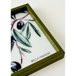 Bella Maison Olive Dekoratif Cam Tepsi Yeşil (22x37 Cm) Yeşil