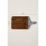 Bella Maison Paisley Mango Sunum Ve Kesme Tahtası Mavi (40x20x2 Cm) Mavi