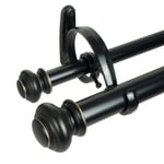 Beme 36-72 inç Urn Çift Çubuk Seti Antik Siyah - Seçenekler: 36-72-Inch, 72-144-Inch, Düz, Çubuk