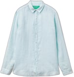 Benetton Erkek Açık Yeşil%100 Keten Gömlek