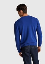 Benetton Erkek Çivit Mavi%100 Merino Bisiklet Yaka Kazak