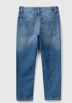 Benetton Erkek Çocuk Açık Denim Arkası Logo İşlemeli 5 Cepli Düz Kesim Denim Pantolon - Seçenekler: 6-7 Yıl, 7-8 Yıl, 8-9 Yıl, 10-11 Yıl, 11-12 Yıl, 13-14 Yıl