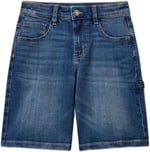 Benetton Erkek Çocuk Açık Denim Taş Yıkama Straight Fit Denim Bermuda Şort