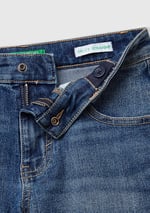 Benetton Erkek Çocuk Açık Denim Taş Yıkama Straight Fit Denim Bermuda Şort