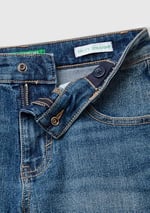 Benetton Erkek Çocuk Açık Denim Taş Yıkama Straight Fit Denim Bermuda Şort