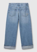 Benetton Erkek Çocuk Açık Denim Yırtıklı Eskitilmiş Efektli Straight Fit Denim Pantolon