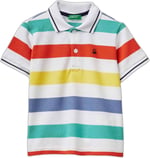 Benetton Erkek Çocuk Açık Mix Çizgili Logo Nakışlı Polo Yaka Küçük Çocuk T-Shirt
