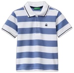 Benetton Erkek Çocuk Açık Mix Çizgili Logo Nakışlı Polo Yaka Küçük Çocuk T-Shirt