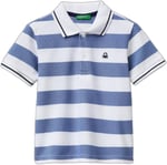 Benetton Erkek Çocuk Açık Mix Çizgili Logo Nakışlı Polo Yaka Küçük Çocuk T-Shirt