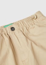 Benetton Erkek Çocuk Bej Ön Cebi Logo Detaylı Beli Lastikli Beş Cepli Pantolon