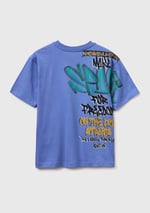 Benetton Erkek Çocuk Beyaz Baskılı Bisiklet Yaka Kısa Kollu T-Shirt