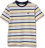 Benetton Erkek Çocuk Kırmızı Mix Çok Renkli Logo İşlemeli Çizgili T-Shirt