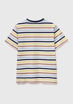 Benetton Erkek Çocuk Kırmızı Mix Çok Renkli Logo İşlemeli Çizgili T-Shirt