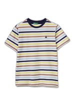 Benetton Erkek Çocuk Kırmızı Mix Çok Renkli Logo İşlemeli Çizgili T-Shirt