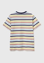 Benetton Erkek Çocuk Kırmızı Mix Çok Renkli Logo İşlemeli Çizgili T-Shirt