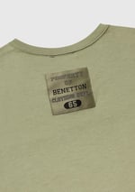 Benetton Erkek Çocuk Krem Logo Baskı Detaylı Oversize T-Shirt