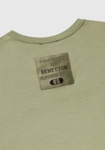 Benetton Erkek Çocuk Krem Logo Baskı Detaylı Oversize T-Shirt