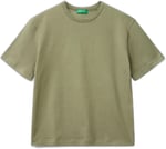 Benetton Erkek Çocuk Krem Logo Baskı Detaylı Oversize T-Shirt