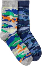 Benetton Erkek Çocuk Lacivert Mix Desenli 2'li Uzun Soket Çorap Seti - Seçenekler: 20-24, 25-29, 30-34, 35-38
