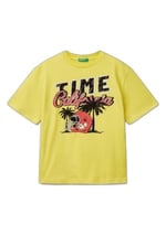 Benetton Erkek Çocuk Lacivert Slogan Baskılı T-Shirt