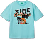Benetton Erkek Çocuk Lacivert Slogan Baskılı T-Shirt